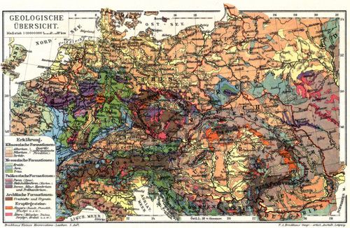 Mitteleuropa. II. (Karte) Geologische �bersicht.
