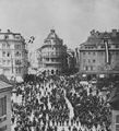 Obernetter, Johann Baptist: Einzug der Vorarlberger Sch�tzen anl�sslich des VII. Deutschen Bundesschie�en