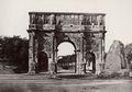 Italienischer Photograph um 1850-1855: Der Konstantinsbogen und die Meta Sudans von Norden