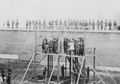 Amerikanischer Photograph um 1865: Hinrichtung der Komplizen des Attent�ters von Pr�sident Lincoln am 7. Juli 1865