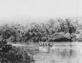 Englischer Photograph um 1877: Die englische Expedition �Victory� von F.F. Bevan nach Neu-Guinea: Die Fahrt flussabw�rts [1]