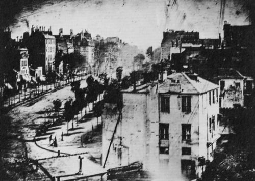 Daguerre, Louis Jacques Mand�: Triptychon f�r K�nig Ludwig I. von Bayern, der Boulevard du Temple in Paris