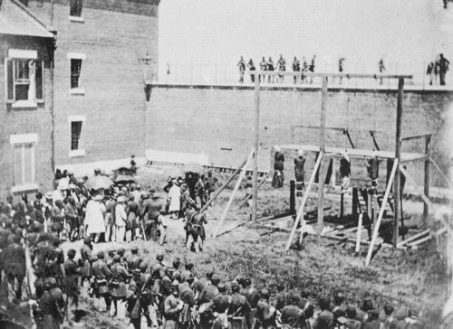 Amerikanischer Photograph: Die vier Verurteilten sind Mary Saratt David Herold, Lewis Payne und George Atzerodt