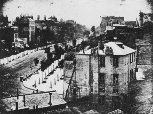 Daguerre, Louis Jacques Mand�: Triptychon f�r K�nig Ludwig I. von Bayern, der Boulevard du Temple in Paris am Mittag