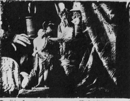 Daguerre, Louis Jacques Mand�: Triptychon f�r K�nig Ludwig I. von Bayern, der Boulevard du Temple in Paris um acht Uhr morgens, Stilleben mit Gipsabg�ssen