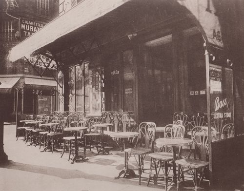 Atget, Eug�ne: Leben und Arbeitswelt, Caf� auf der Avenue de la Grande Arm�e