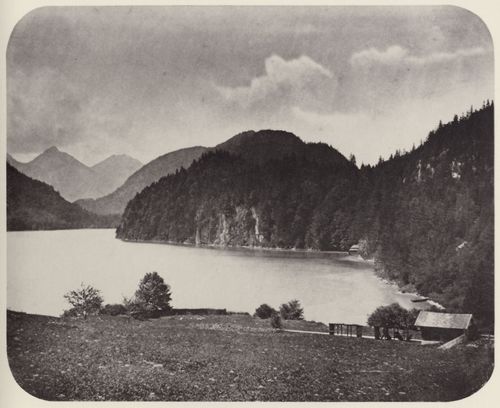 Albert, Joseph: »Alpensee mit Schiffsh�tte«
