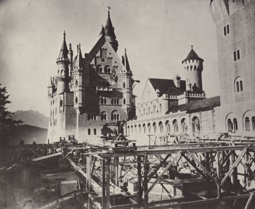 Albert, Joseph: Bayerische K�nigsschl�sser, Neuschwanstein  Blick in den oberen Schlosshof