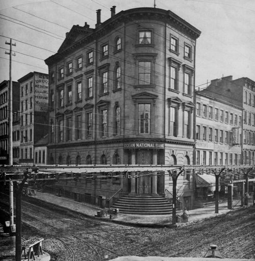 Amerikanischer Photograph um 1869: Erste Hochbahn
