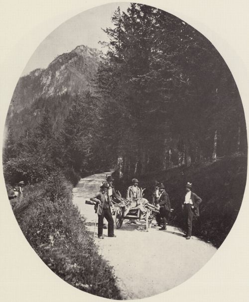 Albert, Joseph: »Hirschtransport«  Einbringen der Jagdbeute bei Hohenschwangau