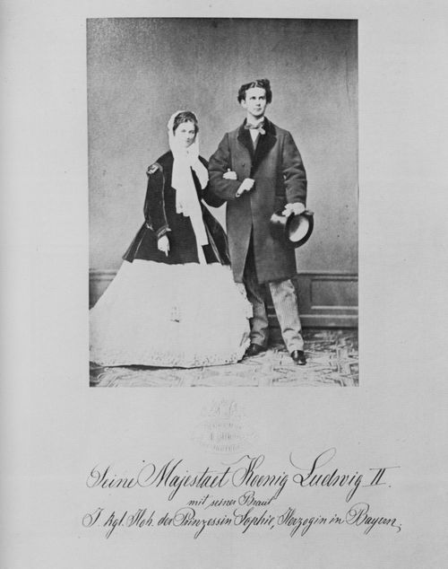 Albert, Joseph: Offizielles Verlobungsphoto K�nig Ludwigs II. mit Prinzessin Sophie von Bayern