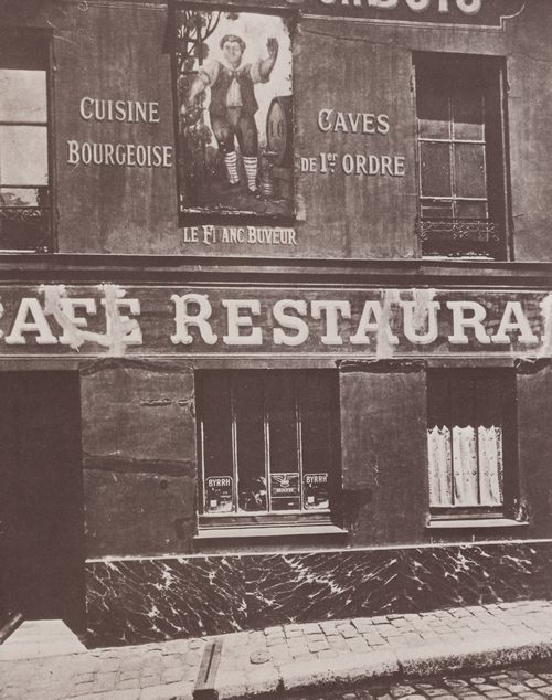 Atget, Eug�ne: Ladenschilder, Caf�  Restaurant, Montmartre