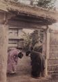 Japanischer Photograph um 1885: Japanische Begr��ungszeremonie