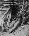 O'Sullivan, Timothy H.: Gerichtshaus in Spotsylvania, Virginia, toter konf�derierter Soldat