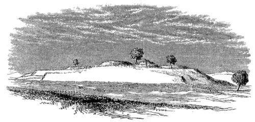 Nr. 17. Troja von der S�dostseite desehen. Diese Ansicht ist von der Hochebene zwischen dem Simoeis und dem Thymbrios, oberhalb des griechischen Theaters von Novum Ilium aus aufgenommen.