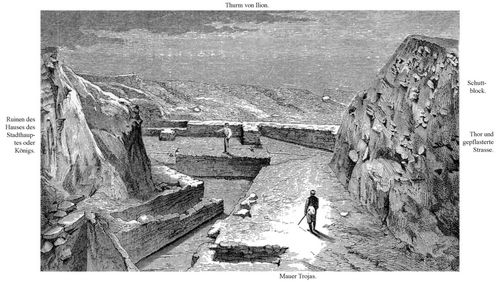 Nr. 13. Das Doppelte Thor. Der Thurm von Ilion und ein Theil des Hauses des Stadthauptes oder K�nigs. Gesehen von der Nordwestseite.