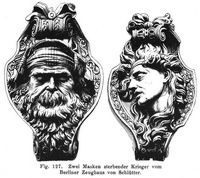 Fig. 127. Zwei Masken sterbender Krieger vom Berliner Zeughaus von Schl�tter. 