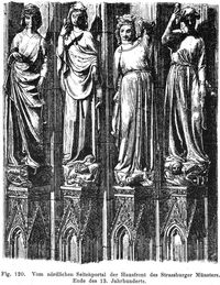 Fig. 120. Vom n�rdlichen Seitenportal der Hausfront des Strassburger M�nsters. Ende des 13. Jahrhunderts.