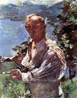 Gro�es Selbstportr�t vor dem Walchensee (Gem�lde, 1924)