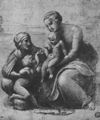 Raffael: Die Heilige Familie Canigniani, Studie, Madonna mit Jesus- und Johannesknaben sowie Hl. Elisabeth