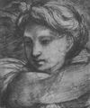 Raffael: Sala di Constantino, Studie, Frauenkopf