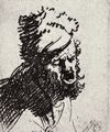 Rembrandt Harmensz. van Rijn: Schreiender Mann in Pelzkappe