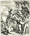 Hogarth, William: Illustration zu Cervantes »Don Quichote«, Don Quichote befreit die Galeerenstr�flinge