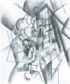 Macke, August: Kubistisch aufgeteilter Raum mit Figuren