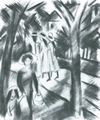 Macke, August: Frau mit Kind und M�dchen auf der Stra�e