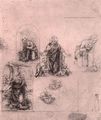 Leonardo da Vinci: Skizzenblatt: Madonna ihr Kind anbetend