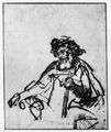Rembrandt Harmensz. van Rijn: Sitzender Mann mit Stock