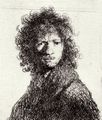 Rembrandt Harmensz. van Rijn: Selbstportr�t, �ber die Schulter blickend