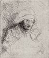 Rembrandt Harmensz. van Rijn: Kranke Frau mit gro�em Kopftuch