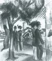 Macke, August: Spazierg�nger unter B�umen