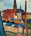 Macke, August: Marienkirche mit H�usern und Schornstein