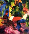 Macke, August: Paar am Gartentisch