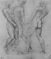 Raffael: Grablegung Christi, Studie, Drei Tr�ger