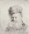 Rembrandt Harmensz. van Rijn: Portr�t eines b�rtigen Greises mit Pelzm�tze