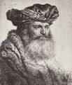 Rembrandt Harmensz. van Rijn: Portr�t eines b�rtigen Mannes mit Barett und Agaffe