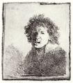 Rembrandt Harmensz. van Rijn: Selbstportr�t mit offenem Mund