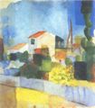 Macke, August: Das helle Haus (1. Fassung)