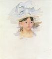 Cassatt, Mary: Ellen Mary Cassat mit gro�en blauen Hut