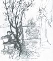 Macke, August: Engel, einem Paar im Garten erscheinend