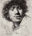 Rembrandt Harmensz. van Rijn: Selbstportr�t mit Mimik