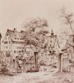 Nebel, Friedrich Joseph Adolf: Lauffen am Neckar, Klosteranlagen mit H�lderlins Geburtshaus