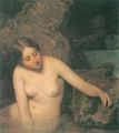 Waldm�ller, Ferdinand Georg: Badende Frauen am Waldbach, Detail [2]