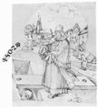 D�rer, Albrecht: Scheibenri�: Sixtus Tucher an offenen Grabe