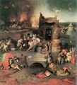 Bosch, Hieronymus: Antoniusaltar, Triptychon, Mitteltafel: Versuchung des Hl. Antonius