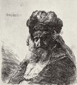 Rembrandt Harmensz. van Rijn: Niederblickender Greis in hoher Fellm�tze