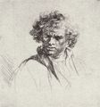 Rembrandt Harmensz. van Rijn: Kopf eines Mannes mit verzogenem Munde